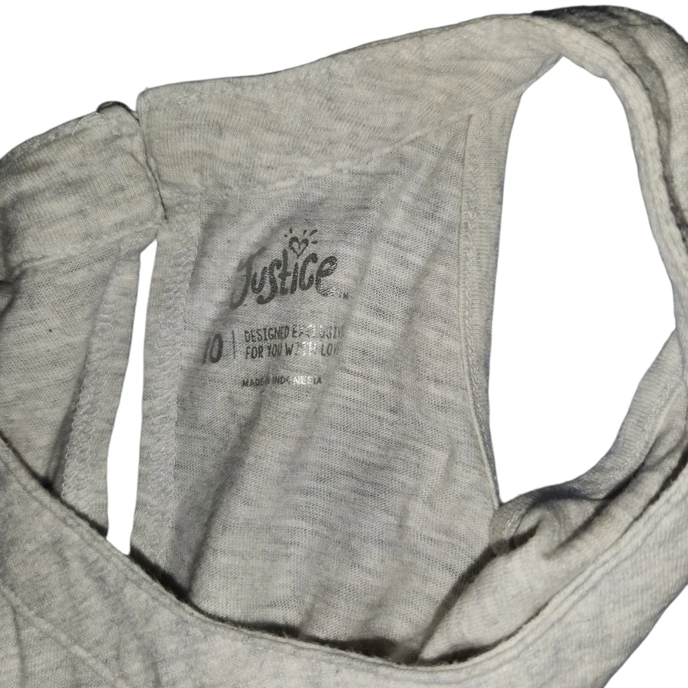 Justice Gray Tank Top with Bird Design